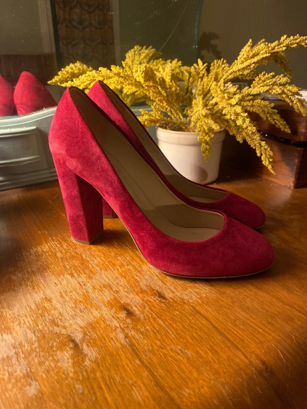 J.Crew Etta Burgundy Maroon Red Suede Heels Pumps Size 8